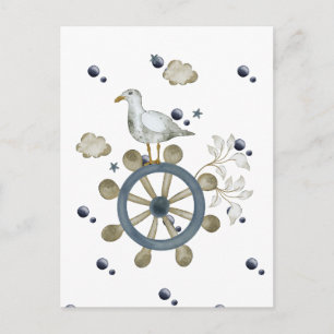 Carte Postale Seagull Frappe Un Voyage