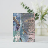 Carte Postale Seagulls list of birds mixed media collage (Debout devant)