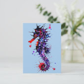 Carte Postale Seahorse Colorful Watercolor (Debout devant)