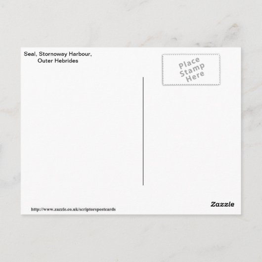 Carte Postale Seal, Stornoway Harbour (Dos)