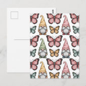 Carte Postale Seamless Pattern with Gnomes and Butterflies (Devant / Derrière)