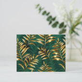 Carte Postale Seamless pattern with golden ferns (Debout devant)