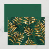 Carte Postale Seamless pattern with golden ferns (Devant / Derrière)