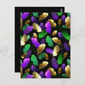 Carte Postale Seamless Pattern with Mardi Gras feathers (Devant / Derrière)