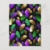 Carte Postale Seamless Pattern with Mardi Gras feathers (Devant)