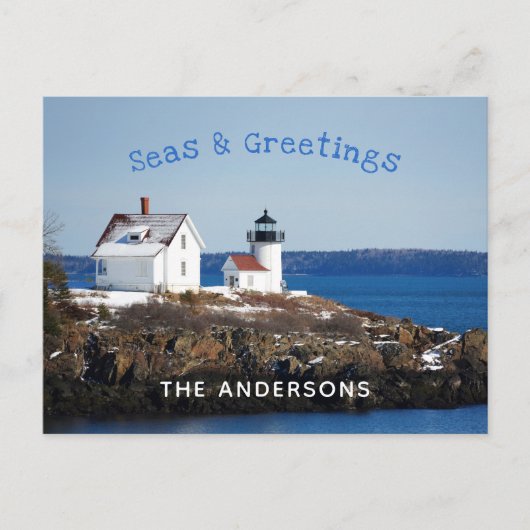 Carte postale Seas and Grey Lighthouse Holiday (Devant)