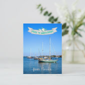 Carte Postale Seas n Salutations de Floride Bateaux à voile sur  (Debout devant)