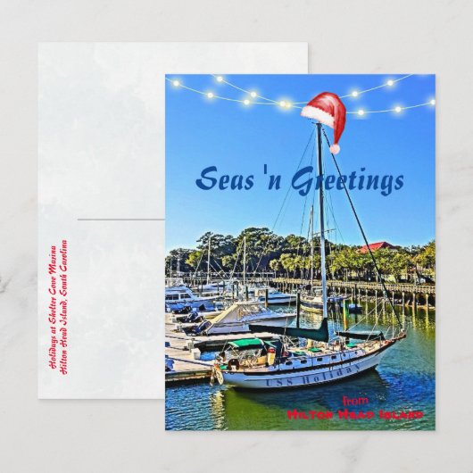 Carte Postale Seas n Salutations de Hilton Head Island Christmas (Devant / Derrière)
