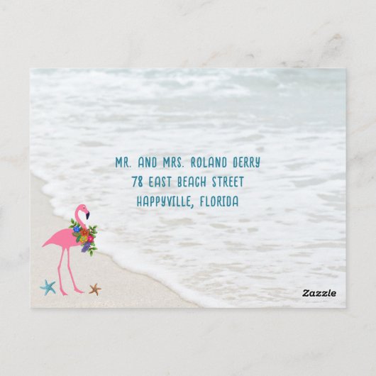 Carte Postale Seas n Salutations Flamants roses Custom Holiday C (Dos)