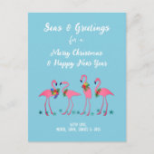 Carte Postale Seas n Salutations Flamants roses Custom Holiday C (Devant)