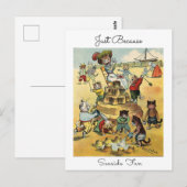 Carte Postale Seaside Fun Victorian Cat Mischief Just Because (Devant / Derrière)