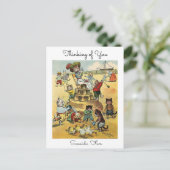 Carte Postale Seaside Fun Victorian Cat Mischief Thinking of You (Debout devant)