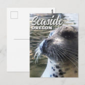 Carte Postale Seaside, Oregon Bébé Phoque Lion de mer (Devant / Derrière)