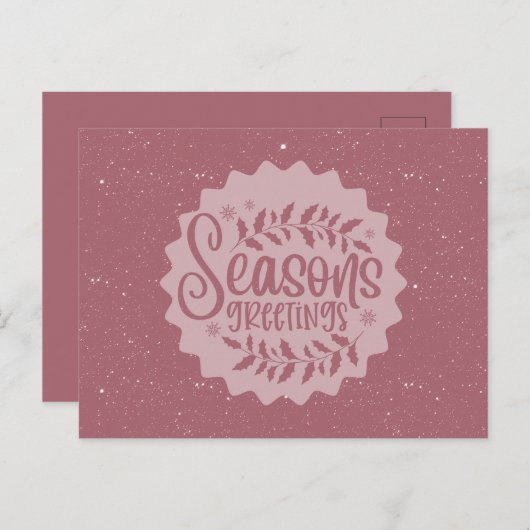Carte Postale Season's Greetings Christmas Script (Devant / Derrière)