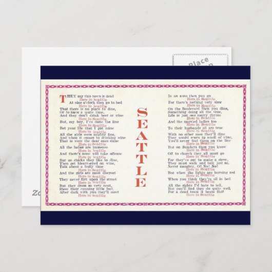 Carte Postale Seattle (Devant / Derrière)