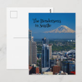 Carte Postale Seattle avec le Mont Rainier Photographie (Devant / Derrière)