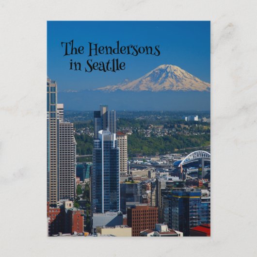 Carte Postale Seattle avec le Mont Rainier Photographie (Devant)