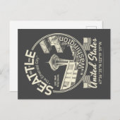 CARTE POSTALE SEATTLE CITY ICON - WASHINGTON VINTAGE (Devant / Derrière)