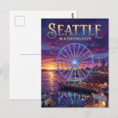 Carte Postale Seattle Great Wheel USA (Devant / Derrière)