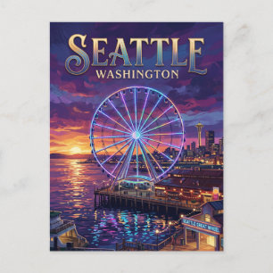 Carte Postale Seattle Great Wheel USA