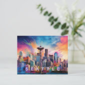 Carte postale Seattle - Icone Skyline (Debout devant)