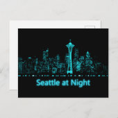 Carte Postale Seattle la nuit (Devant / Derrière)