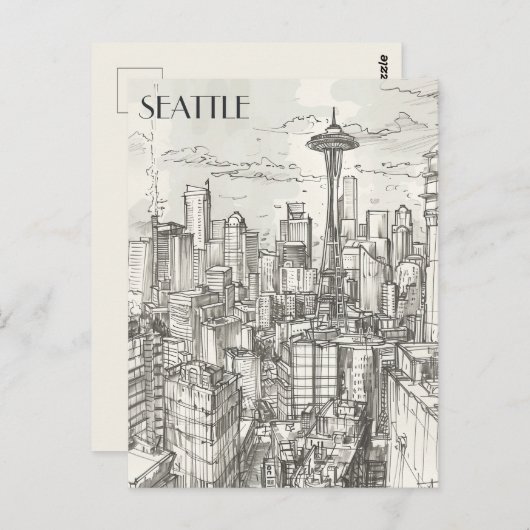 Carte Postale Seattle Skyline (Devant / Derrière)