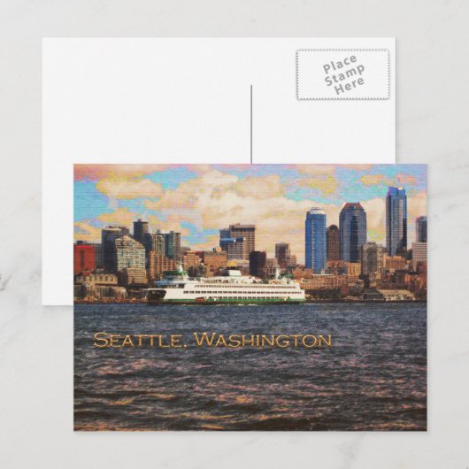 Carte Postale Seattle Skyline (Devant / Derrière)