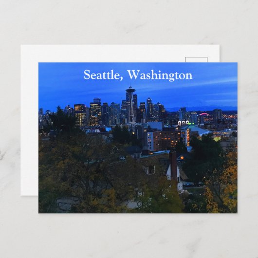Carte postale Seattle Skyline #8 (Devant / Derrière)