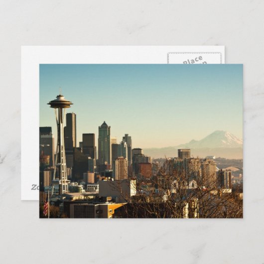 Carte Postale Seattle skyline et Space Needle (Devant / Derrière)