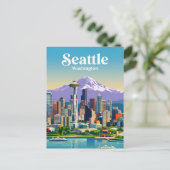 Carte Postale Seattle Skyline États-Unis (Debout devant)