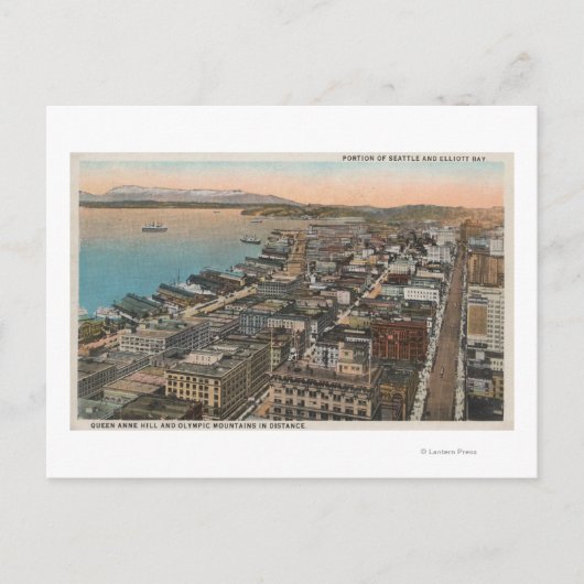 Carte Postale Seattle, WAAerial of Downtown Seattle & Bay (Devant)