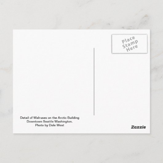 Carte Postale Seattle Walrus (Dos)