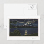 Carte Postale Seattle, Washington - Lune Vue sur le mont. (Devant / Derrière)