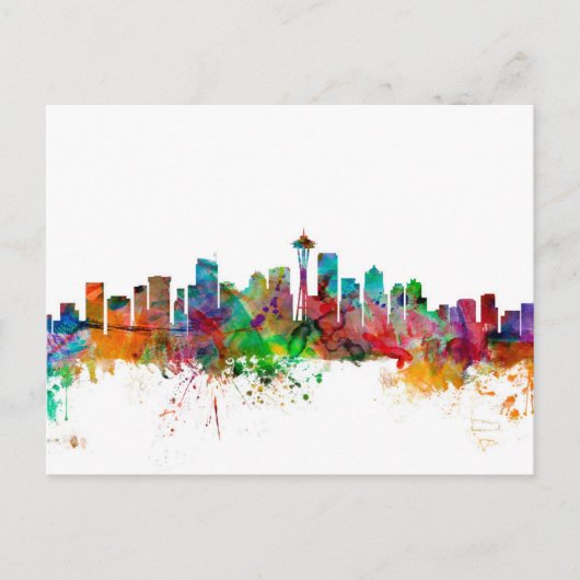 Carte Postale Seattle Washington Skyline (Devant)