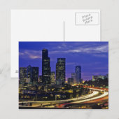 Carte Postale Seattle, Washington skyline la nuit (Devant / Derrière)