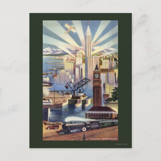 Carte Postale Seattle, Washington - Vue du centre-ville (Devant)