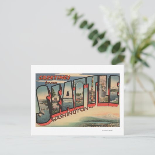 Carte Postale Seattle, WashingtonGrandes lettres Scènes 2 (Debout devant)