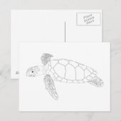 Carte postale Seaturte Adult Coloring (Devant / Derrière)