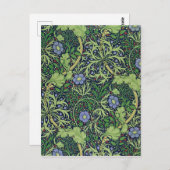 Carte Postale Seaweed cobalt thyme - William Morris (Devant / Derrière)