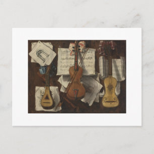 Carte Postale Sebastiano Lazzari Trompe - Violin and Music Notes