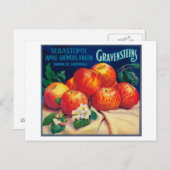 Carte Postale Sebastopol Gravensteins Apple LabelSonoma, CA (Devant / Derrière)