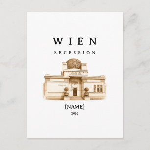Carte Postale Sécession viennoise personnalisée Nom & Année