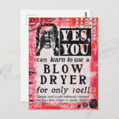 Carte Postale Sèche-souffle - Drôle Annonce Vintage (Devant / Derrière)