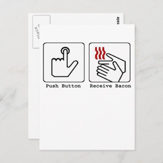 Carte Postale Séchoir à bacon drôle (Devant / Derrière)