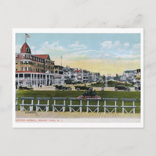 Carte Postale Second Ave., Asbury Park, NJ Vintage (Devant)