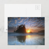 Carte Postale Second Beach, La Push, coucher de soleil, (Devant / Derrière)