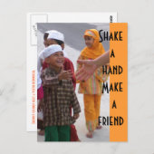 Carte Postale Secouer une main Faire un ami (Devant / Derrière)