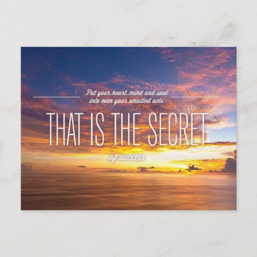 Carte Postale Secret De Succès - Citation Motivationnelle (Devant)