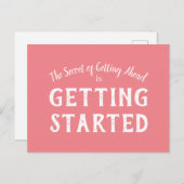 Carte Postale Secret de succès Citation motivationnelle Corail e (Devant / Derrière)